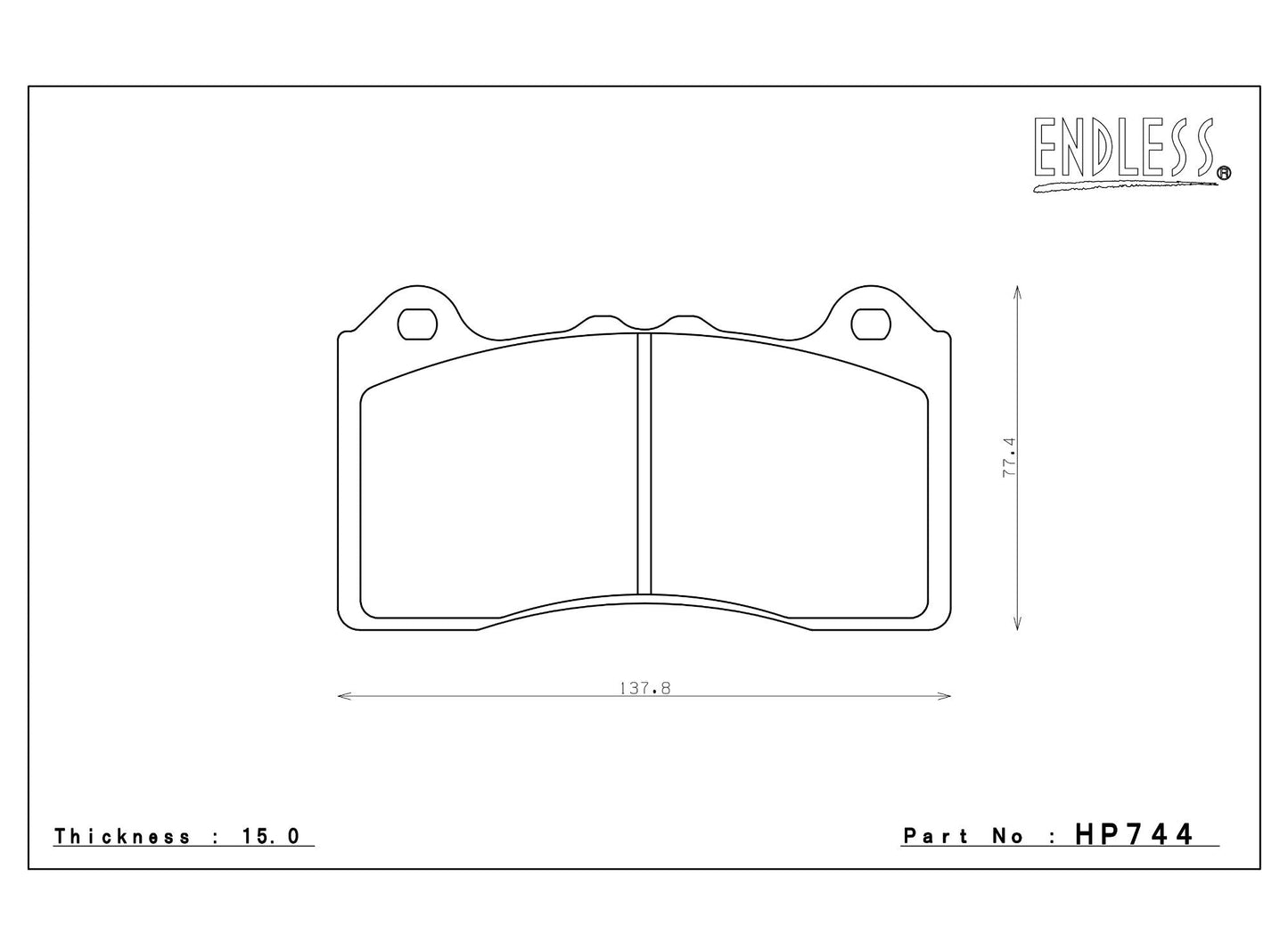 Endless Racing Brake Pads - HP744