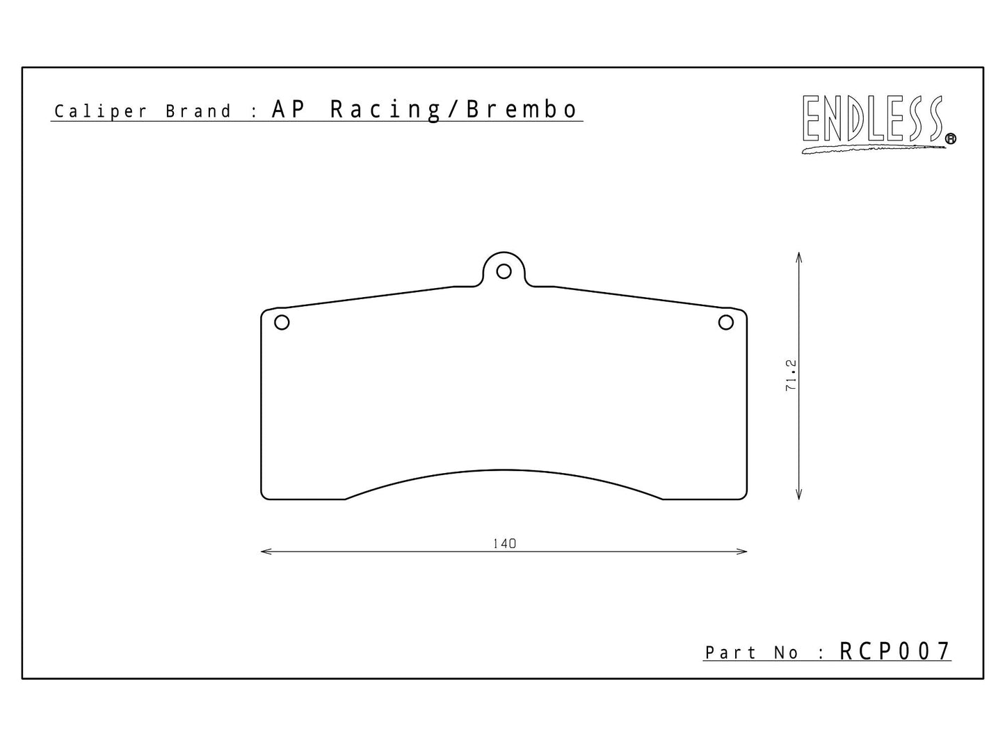 Endless Racing Brake Pads - RCP007