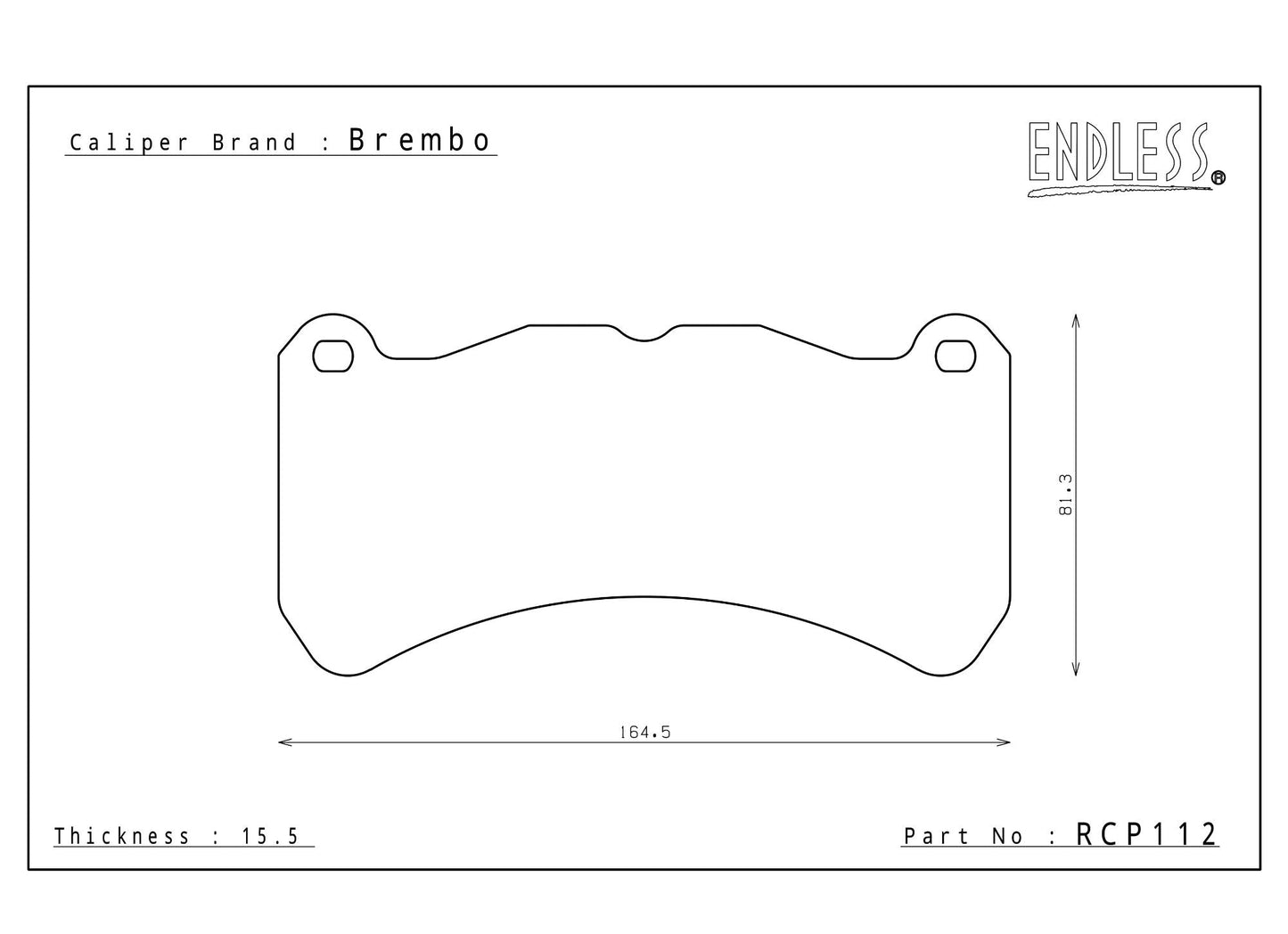 Endless Racing Brake Pads - RCP112