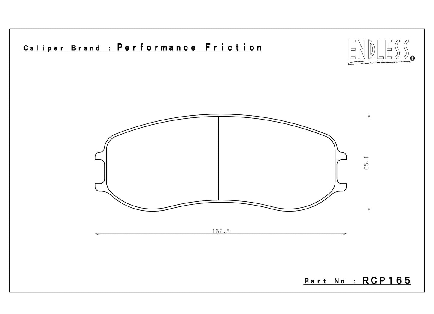 Endless Racing Brake Pads - RCP165